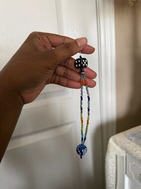 Dice Phone Charm Lanyard - cell phone wristlet bracelet strap